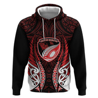 Counties Manukau 2026 Rugby Custom Hoodie NZ Maori Silver Fern LT14 Pullover Hoodie Red - Polynesian Pride