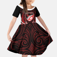 Counties Manukau 2026 Rugby Custom Kid Short Sleeve Dress NZ Maori Silver Fern