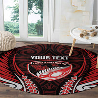 Counties Manukau 2026 Rugby Custom Round Carpet NZ Maori Silver Fern LT14 - Polynesian Pride