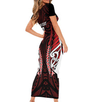Counties Manukau 2026 Rugby Custom Short Sleeve Bodycon Dress NZ Maori Silver Fern LT14 - Polynesian Pride
