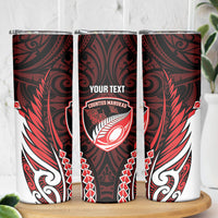 Counties Manukau 2026 Rugby Custom Skinny Tumbler NZ Maori Silver Fern