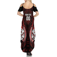 Counties Manukau 2026 Rugby Custom Summer Maxi Dress NZ Maori Silver Fern LT14 - Polynesian Pride