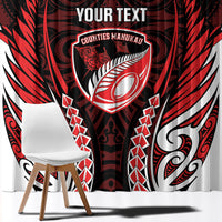 Counties Manukau 2026 Rugby Custom Window Curtain NZ Maori Silver Fern LT14 - Polynesian Pride