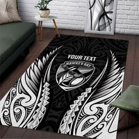 Hawke's Bay 2026 Rugby Custom Area Rug NZ Maori Silver Fern