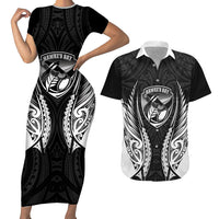 Hawke's Bay 2026 Rugby Custom Couples Matching Short Sleeve Bodycon Dress and Hawaiian Shirt NZ Maori Silver Fern