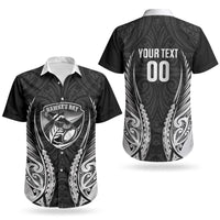 Hawke's Bay 2026 Rugby Custom Couples Matching Short Sleeve Bodycon Dress and Hawaiian Shirt NZ Maori Silver Fern LT14 - Polynesian Pride
