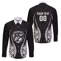 Hawke's Bay 2026 Rugby Custom Family Matching Off The Shoulder Long Sleeve Dress and Hawaiian Shirt NZ Maori Silver Fern LT14 - Polynesian Pride
