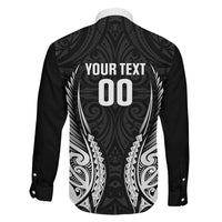 Hawke's Bay 2026 Rugby Custom Family Matching Off Shoulder Maxi Dress and Hawaiian Shirt NZ Maori Silver Fern LT14 Son's Shirt Black - Polynesian Pride