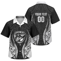 Hawke's Bay 2026 Rugby Custom Family Matching Puletasi and Hawaiian Shirt NZ Maori Silver Fern LT14 Son's Shirt Black - Polynesian Pride