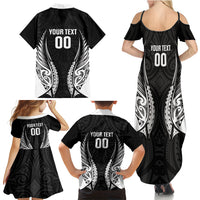 Hawke's Bay 2026 Rugby Custom Family Matching Summer Maxi Dress and Hawaiian Shirt NZ Maori Silver Fern