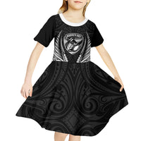 Hawke's Bay 2026 Rugby Custom Kid Short Sleeve Dress NZ Maori Silver Fern LT14 - Polynesian Pride