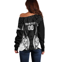 Hawke's Bay 2026 Rugby Custom Off Shoulder Sweater NZ Maori Silver Fern LT14 - Polynesian Pride