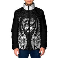 Hawke's Bay 2026 Rugby Custom Padded Jacket NZ Maori Silver Fern LT14 Men Black - Polynesian Pride
