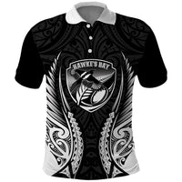 Hawke's Bay 2026 Rugby Custom Polo Shirt NZ Maori Silver Fern LT14 Black - Polynesian Pride