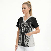 Hawke's Bay 2026 Rugby Custom Scrub Top NZ Maori Silver Fern