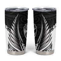 Hawke's Bay 2026 Rugby Custom Tumbler Cup NZ Maori Silver Fern LT14 Black - Polynesian Pride
