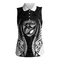 Hawke's Bay 2026 Rugby Custom Women Sleeveless Polo Shirt NZ Maori Silver Fern