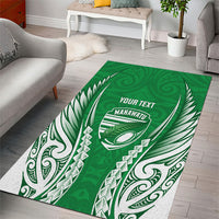 Manawatu 2026 Rugby Custom Area Rug NZ Maori Silver Fern LT14 - Polynesian Pride
