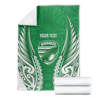 Manawatu 2026 Rugby Custom Blanket NZ Maori Silver Fern