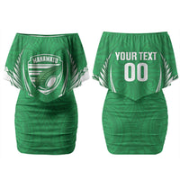 Manawatu 2026 Rugby Custom Couples Matching Off Shoulder Short Dress and Hawaiian Shirt NZ Maori Silver Fern LT14 - Polynesian Pride