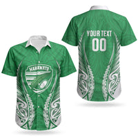 Manawatu 2026 Rugby Custom Couples Matching Puletasi and Hawaiian Shirt NZ Maori Silver Fern LT14 - Polynesian Pride