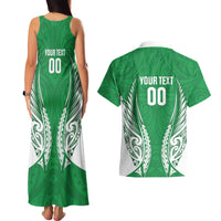 Manawatu 2026 Rugby Custom Couples Matching Tank Maxi Dress and Hawaiian Shirt NZ Maori Silver Fern