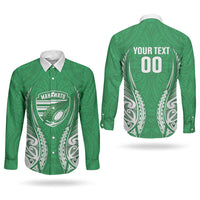 Manawatu 2026 Rugby Custom Couples Matching Tank Maxi Dress and Long Sleeve Button Shirt NZ Maori Silver Fern LT14 - Polynesian Pride