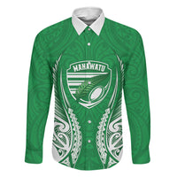 Manawatu 2026 Rugby Custom Family Matching Off Shoulder Short Dress and Hawaiian Shirt NZ Maori Silver Fern LT14 Daughter's Dress Green - Polynesian Pride