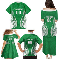 Manawatu 2026 Rugby Custom Family Matching Puletasi and Hawaiian Shirt NZ Maori Silver Fern