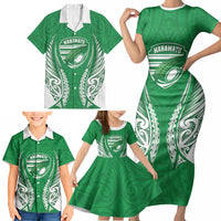 Manawatu 2026 Rugby Custom Family Matching Short Sleeve Bodycon Dress and Hawaiian Shirt NZ Maori Silver Fern LT14 - Polynesian Pride