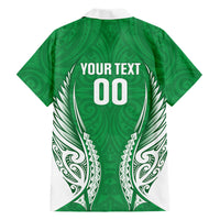 Manawatu 2026 Rugby Custom Family Matching Summer Maxi Dress and Hawaiian Shirt NZ Maori Silver Fern LT14 Dad's Shirt - Long Sleeve Green - Polynesian Pride
