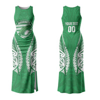 Manawatu 2026 Rugby Custom Family Matching Tank Maxi Dress and Hawaiian Shirt NZ Maori Silver Fern LT14 Mom's Dress Green - Polynesian Pride