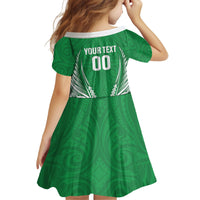 Manawatu 2026 Rugby Custom Kid Short Sleeve Dress NZ Maori Silver Fern LT14 - Polynesian Pride