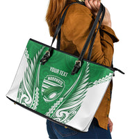 Manawatu 2026 Rugby Custom Leather Tote Bag NZ Maori Silver Fern LT14 - Polynesian Pride