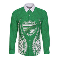 Manawatu 2026 Rugby Custom Long Sleeve Button Shirt NZ Maori Silver Fern