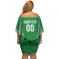 Manawatu 2026 Rugby Custom Off Shoulder Short Dress NZ Maori Silver Fern LT14 - Polynesian Pride
