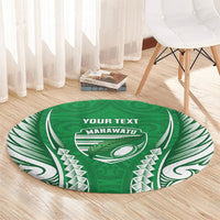 Manawatu 2026 Rugby Custom Round Carpet NZ Maori Silver Fern LT14 - Polynesian Pride