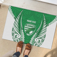 Manawatu 2026 Rugby Custom Rubber Doormat NZ Maori Silver Fern LT14 - Polynesian Pride