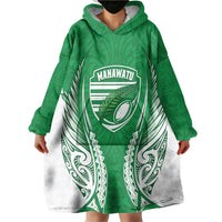 Manawatu 2026 Rugby Custom Wearable Blanket Hoodie NZ Maori Silver Fern