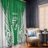 Manawatu 2026 Rugby Custom Window Curtain NZ Maori Silver Fern LT14 - Polynesian Pride