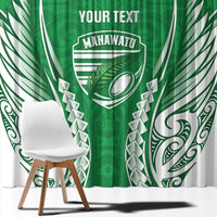 Manawatu 2026 Rugby Custom Window Curtain NZ Maori Silver Fern LT14 - Polynesian Pride