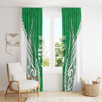 Manawatu 2026 Rugby Custom Window Curtain NZ Maori Silver Fern LT14 - Polynesian Pride