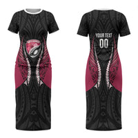 North Harbour 2026 Rugby Custom Couples Matching Short Sleeve Bodycon Dress and Long Sleeve Button Shirt NZ Maori Silver Fern LT14 - Polynesian Pride