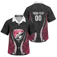 North Harbour 2026 Rugby Custom Family Matching Off The Shoulder Long Sleeve Dress and Hawaiian Shirt NZ Maori Silver Fern LT14 - Polynesian Pride
