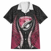 North Harbour 2026 Rugby Custom Hawaiian Shirt NZ Maori Silver Fern LT14 Maroon - Polynesian Pride