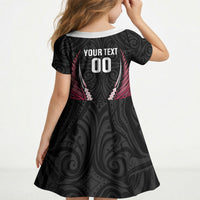 North Harbour 2026 Rugby Custom Kid Short Sleeve Dress NZ Maori Silver Fern LT14 - Polynesian Pride