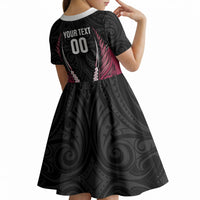 North Harbour 2026 Rugby Custom Kid Short Sleeve Dress NZ Maori Silver Fern LT14 - Polynesian Pride