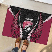 North Harbour 2026 Rugby Custom Rubber Doormat NZ Maori Silver Fern LT14 - Polynesian Pride