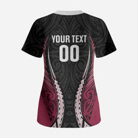 North Harbour 2026 Rugby Custom Scrub Top NZ Maori Silver Fern