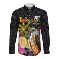 Kadayawan Philippines Long Sleeve Button Shirt Filipino Eagle Happy 39th Anniversary LT14 Unisex Black - Polynesian Pride